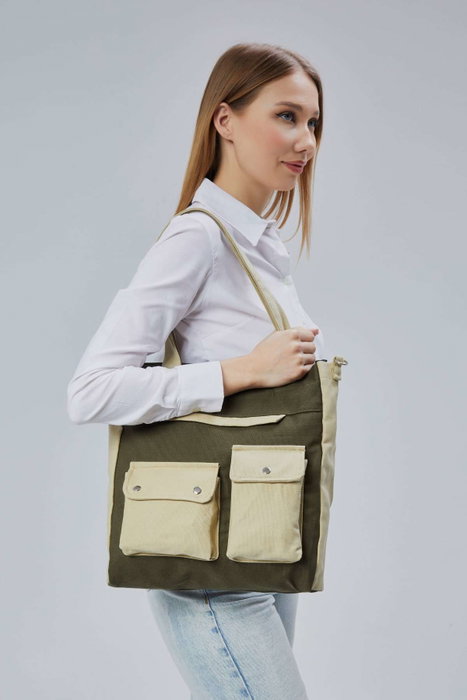 Zoozie Bags Bolsa de Lona Verde Oscuro 32x35x8 cm